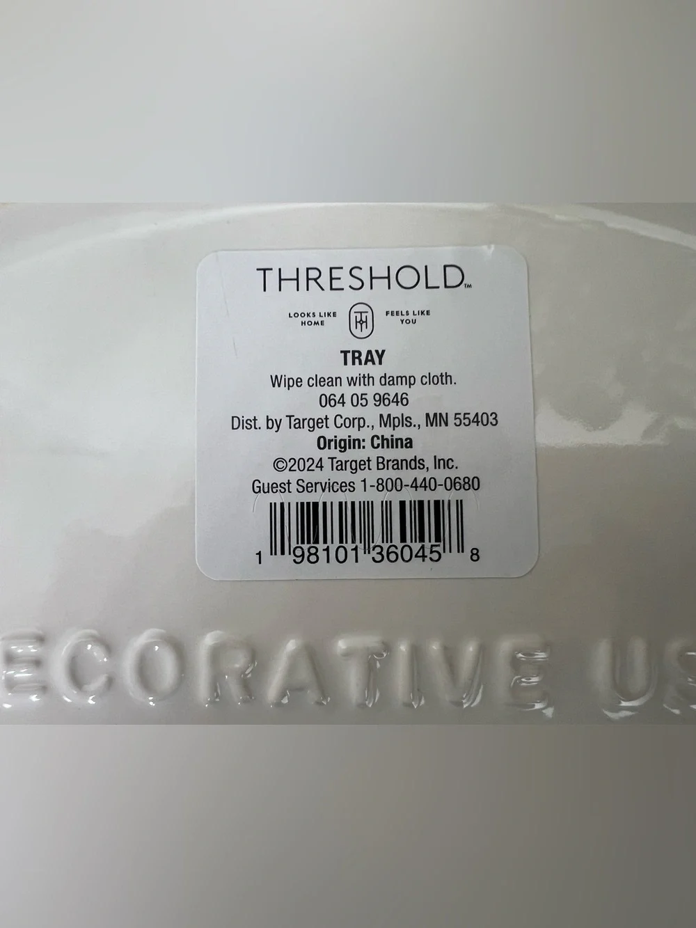 Brand New-Threshold Ceramic Bath Tray